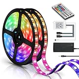 Sonnewelt LED Strip 10m Wasserdicht RGB LED Streifen, Farbwechsel LED mit 44-Tasten Fernbedienung Dimmbar LED Band für Zuhause Schlafzimmer TV Kü