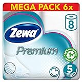 Zewa Premium Toilettenpapier 5-lagig Riesenpackung 6 Packungen (je 8 Rollen x 110 Blatt)