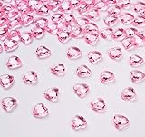 500 Stück ROSA Herzen Diamantkristalle 12mm glitzernde Streudeko Deko Funkelnd Steine Kristalle Konfetti Diamanten zum DIY Verzieren Dekoration Hochzeit Verlobung,Valentinstag