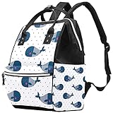 Wickeltasche, Rucksack, große Kapazität, multifunktional, Unisex, niedliches Delfin-Muster, Multicolor 01