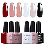 Elite99 6pcs UV Nagellack Set, 6 Farbe Gel Nail Art Gel French Nägel Kit, Nageldesign Gellacke UV Gelnägel Set 7.3ml Kit01