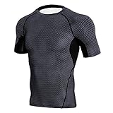 Celucke Coole Laufshirts Sport Funktionsshirt Herren Kompressionsshirt, Schlangen Muster Stretch Rundhals Kurzarm Fitness T-Shirt Performance Männer Trainingsshirt Sportshirt Musk