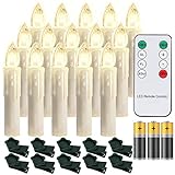 Jiubiaz 50er LED Weihnachtskerzen Flammenlose Flackernde LED Kerzen Kabellos Dimmbar mit Timer Fernbedienung LED Lichterkette Weihnachtskerzen inkl. Batterien für Geburtstags Party H