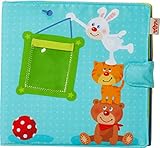 HABA 303143 - Baby-Fotoalbum Spielgefährten2 | Album aus Stoff mit 10 Seiten | Einstecktaschen für 8 Fotos im Format 10 x 15 cm | Ab 12 M