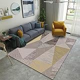 Teppiche Auslegware Geometrischer Anti-Rutsch-Anti-Milben-Sicherheits- und Umweltschutz-Kristallsamt rechteckiger Wohnzimmer-Arbeitskorridor in gelber Kaffeefarbe Teppich Jugendzimmer Jungen 50X80