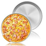 Homikit Pizzablech, 30 cm Rund Edelstahl Pizzaform Pizza Backblech 2er-Set für Backen im Ofen, Gesund & Langlebig, Einfach zu Reinigen & Spü