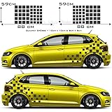 1A Style Sticker Auto Aufkleber Seitenaufkleber Hexa Matrix Kasten Set Racing Cubes Rennflagge Dekor Car Tattoo New