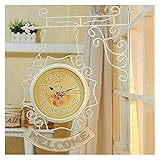 Gartenuhr, Metall-Ziffer Wanduhren, Garten im Freien Garten Wandstation Uhr, Gartenthermometer Uhr 15 Zoll Outdoor Creative Retro Staubdichte wasserdichte Wanduhr oversized clock ( Color : B )