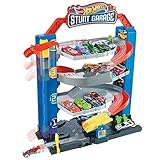 Hot Wheels GNL70 - Hot Wheels City Stunt Garage-Spielset, Geschenk für Kinder von 3 bis 8 Jahren, mit Aufzug zu den oberen Ebenen, lässt sich mit anderen Sets verb