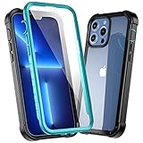 KSMAK Schutzhülle für iPhone 13 Pro Max, mit integriertem Displayschutz, 360 ° Rundumschutz, strapazierfähig, stoßfest, kratzfest, robust, für iPhone 13 Pro Max 6,7 Zoll, Blaugrü