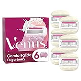 Gillette Venus Comfortglide Sugarberry Rasierklingen Damen, 6 Ersatzklingen für Damenrasierer mit 5-fach Kling