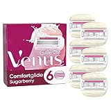 Gillette Venus Comfortglide Sugarberry Rasierklingen Damen, 6 Ersatzklingen für Damenrasierer mit 5-fach Kling