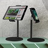 NessKa Tablet Ständer Bett Handyhalterung Nachttisch Dockingstation Tischhalterung Winkel verstellbar Halterung geeignet für iPhone Samsung iPad 10,2 10,9 Air Pro Galaxy Tab A7 S6 Lenovo | Schw