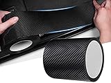 Autotür Kantenschutz Türkantenschutz Auto Einstiegsleisten Schutz Lackschutzfolie, Carbon Folie 5D Selbstklebend Autofolie Matt Kohlefaser Stoßstangenschutz Antikollisionsstreifen (3cmx10m, Schwarz)