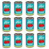 DELICRET - 12x 400g - San Marzano Tomate aus Kampanien'Das rote Gold' | Ganze, geschälte Tomaten im eigenen Saft | +GRATIS DELICRET OMA Rezep