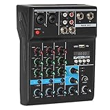 NXYJD Professioneller 4-Kanal-Bluetooth-Mixer O Mixing DJ-Konsole mit Reverb-Effekt for Home USB Live-Bühne KTV