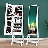 ZzheHou Schmuckschrank Spiegelbodenspiegel in voller Länge in voller Länge in voller Länge Spiegel Schlafzimmer Spiegel Schmuck Schrank Lagerung Organisieren Sie Ihren gesamten Schmuck