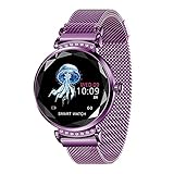 H2 Modische Smartwatch für Damen, Blutdruck-Herzfrequenz-Überwachung, Bluetooth, Schlafüberwachung, Menstruationsperiode, Vorhersage, Fitness-Armband (lila)