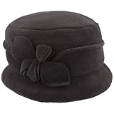 LOEVENICH Damen Winter-Mütze | Fleece-Mütze | Winter-Hut aus weichem Polar Soft Fleece mit Biesen und Blüten Applik