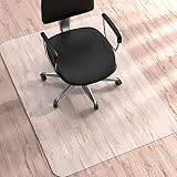 Stuhlmatte für Hartböden, WASJOYE Bodenschutzmatte, Bürostuhlmatte, groß, 91 x 122 cm, transparenter PVC-B