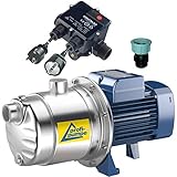 Hauswasserwerk Kreiselpumpe Hauswasserautomat Inno-Tec 750 - mit Druckschalter Teepres® vk Selbstansaugende 4-stufige leise Pumpe f. Klares Regenwasser Regenzisterne Erdtank Wassertank Reg