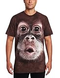 The Mountain Big Face Baby Orang-Utan T-Shirt für Erwachsene, Braun, XL