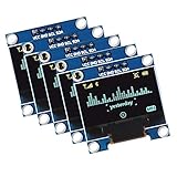 Dealikee 5PCS 0.96' OLED Display Module, 128 x 64 OLED Display 0.96 inch OLED Display IIC Serial 12864 4 Pin Self-Luminous Display Board for Arduino Raspberry Pi Microcontroller - B