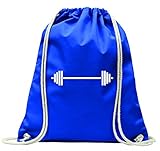 Druckerlebnis24 Turnbeutel LANGHANTEL- Fitness- Gesundheit- Sport- Training- Gewicht- Gewichtheben mit Kordel - 100% Baumwolle- Gymbag- Rucksack- Sportb