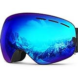 ZIONOR Lagopus X Skibrille Verspiegelt OTG Design Snowboard Brille für Herren Damen mit Abnehmbarem Linsensystem Kugelförmiger Schneebrille UV-Schutz Anti-Fog Weiter Wink