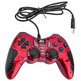 Rii PC Controller USB Gamepad Gaming Controller with Kabel für PS3, Switch, Windows 10/8/7, PC, Laptop, TV Box, Android（Rot）