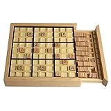 Andux Zone Holz Sudoku Brett Spiele Mit Schublade SD-02 (Schwarz)