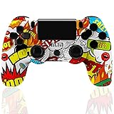 PS4 Controller,Wireless Controller für Playstation 4/Pro/3/Slim/PC, Six-Achsen Gyro Sensor Dual Vibration Console ​mit Headphone Touch Panel and Mini LED Display (C)