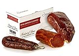 Serrano Schinken Gereift ohne Knochen 1 Kg + Lomo (Lende) Duroc Natural 250 gr + Salchichón Serrano Dauerwurst Extra 200 gr - Spanischer Schinken Jamonp