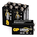 GP Lithium 9V Block Batterien, 9 Volt Lithium Li-MnO2, 10 Jahres Batterie Longlife (5 Stück 9v Block Lithium) ideal z.B. als Rauchmelder Batterie, für Feuermelder, Mik