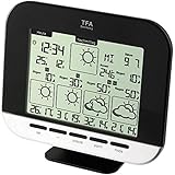 TFA Dostmann Gala satellitengestützte Funk-Wetterstation, 35.5055.01, mit Wetterdirekt Technologie, Profi-Wetterprognose, Reisewetter, Außentemp