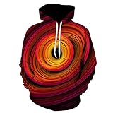SJLMP Herren 3D Hoodie Jungen Geometrisches Muster Gedruckt Langarm Cooler Spaß Lässiger Hoodie mit Kordelzugtaschen Weihnachten und Winter Bunte Outdoor-Nutzung
