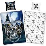 SkyBrands Harry Potter Bettwäsche 135x200 80x80 Kissenbezug Hogwarts [Wendemotiv-2 Designs] 100% Baumwolle Schadstoffgeprüft Öko Tex Standard Deutsche Größ