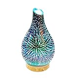 Kasachoy Glas-Aromatherapie-Diffusor, 3D Cool Mist Aroma ätherisches Öl Diffuser, flüsterleiser Luftbefeuchter, wasserlose automatische Abschaltung, für Zuhause, Büro, Yoga, SPA, 100