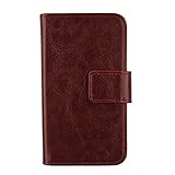 Gukas PU Leder Tasche Hülle Für Mobistel Cynus F7 5' Handy Flip Design Brieftasche mit Kartenfächer Schutz Protektiv Case Cover Etui Skin Shell (Farbe: Braun)