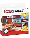 tesa H0538901 05389–00001–00 Moll D Zugluftstopper für Türen und Fenster, braun, 25 m x 9 