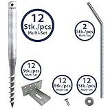Maxerio 12er Multi, Länge 80cm Schraubfundament Set, verzink