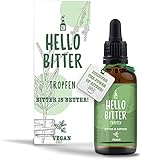 HelloBitter® - Bittertropfen 50ml nach Hildegard von Bingen - Bitterkräuter / Bitterstoffe Tropfen vegan - hohe Bioverfügbarkeit, Laborgeprüft, hochdosiert, flüssig