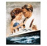 QINGRENJIE Klassische Filmplakat Titanic Vintage Leinwand Stoffdrucke Dekoration Movie Poster Schlafzimmer Dekor 50X60 cm Ohne R
