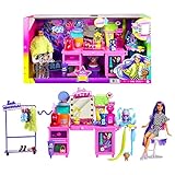 Barbie GYJ70 - Barbie Extra Spielset mit exklusiver Puppe, Hündchen & 45+ Teile, Spielzeug ab 3 J