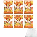 Jelly Belly Chewy Candy Lemon & Orange Sours 6er Pack (6x60g Beutel) + usy Block