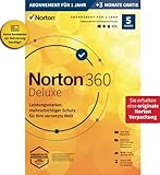 Norton 360 Deluxe 2021, Antivirus, Unlimited Secure VPN, Password Manager | 5 Geräte |15 Monate | PC/Mac/Android | Download | Aktivierungscode in Originalverpackung