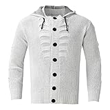 Herren Winterpullover Sweatshirt Langarmshirt Herren Basic Hoodie-Shirt Plus Größe Mantelpullover Slim Fit Rundhals Feinstrick