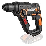 WORX WX390.9 Bohrhammer SDS-plus 20V – Kraftvolle Bohrmaschine mit pneumatischem Hammerwerk & Zweithandgriff - ideal zum Schrauben, Bohren & Hämmern – 1,2J Schlagenergie – Ohne Akku & Ladeg