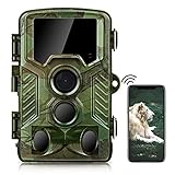 COOLIFE WiFi Bluetooth Wildkamera 4K 32 MP Abzugentfernung Bis 25 m Wildkamera mit Bewegungsmelder Nachtsicht 0,1s Schnelle Trigger 49pcs 850nm IR LEDs Jagdkamera mit 32GB Speicherk