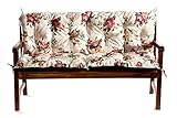 Bankauflage Bankkissen Sitzkissen + Rückenlehne für Hollywoodschaukel Bank Law (160x60x50, Blumen 4)